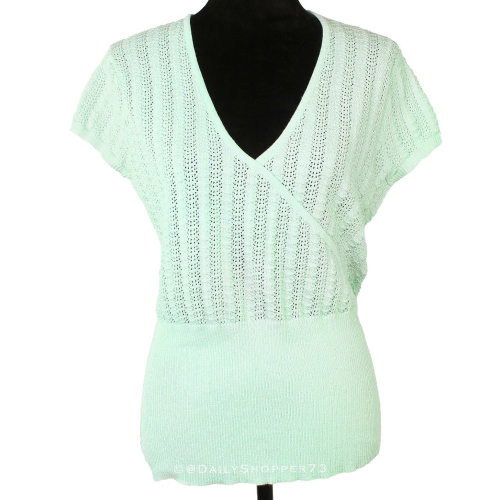 Merona Women's Mint Green Lacey Knit Wrapped Sweater